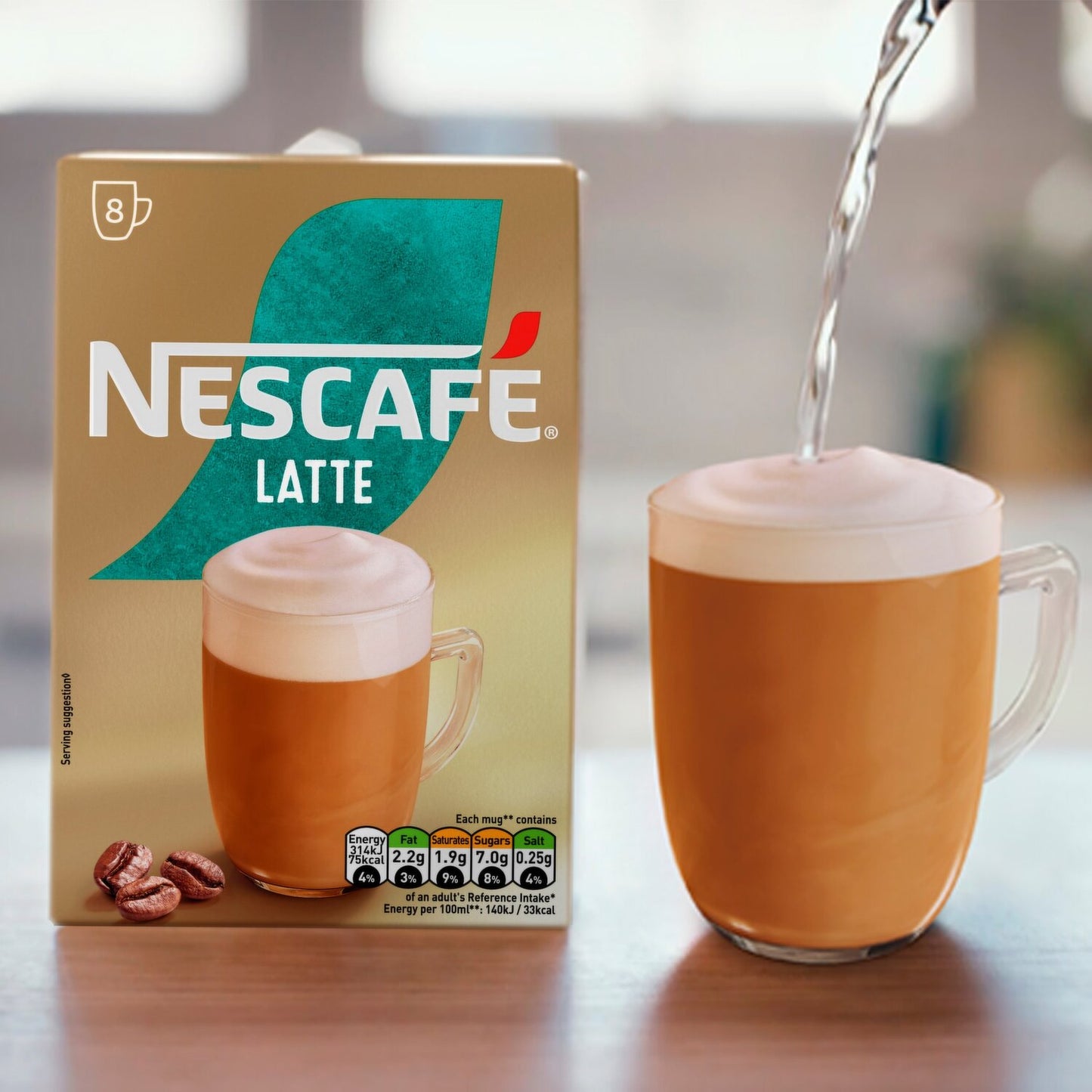 Nescafe Latte Instant Coffee 8 x 18g Sachets