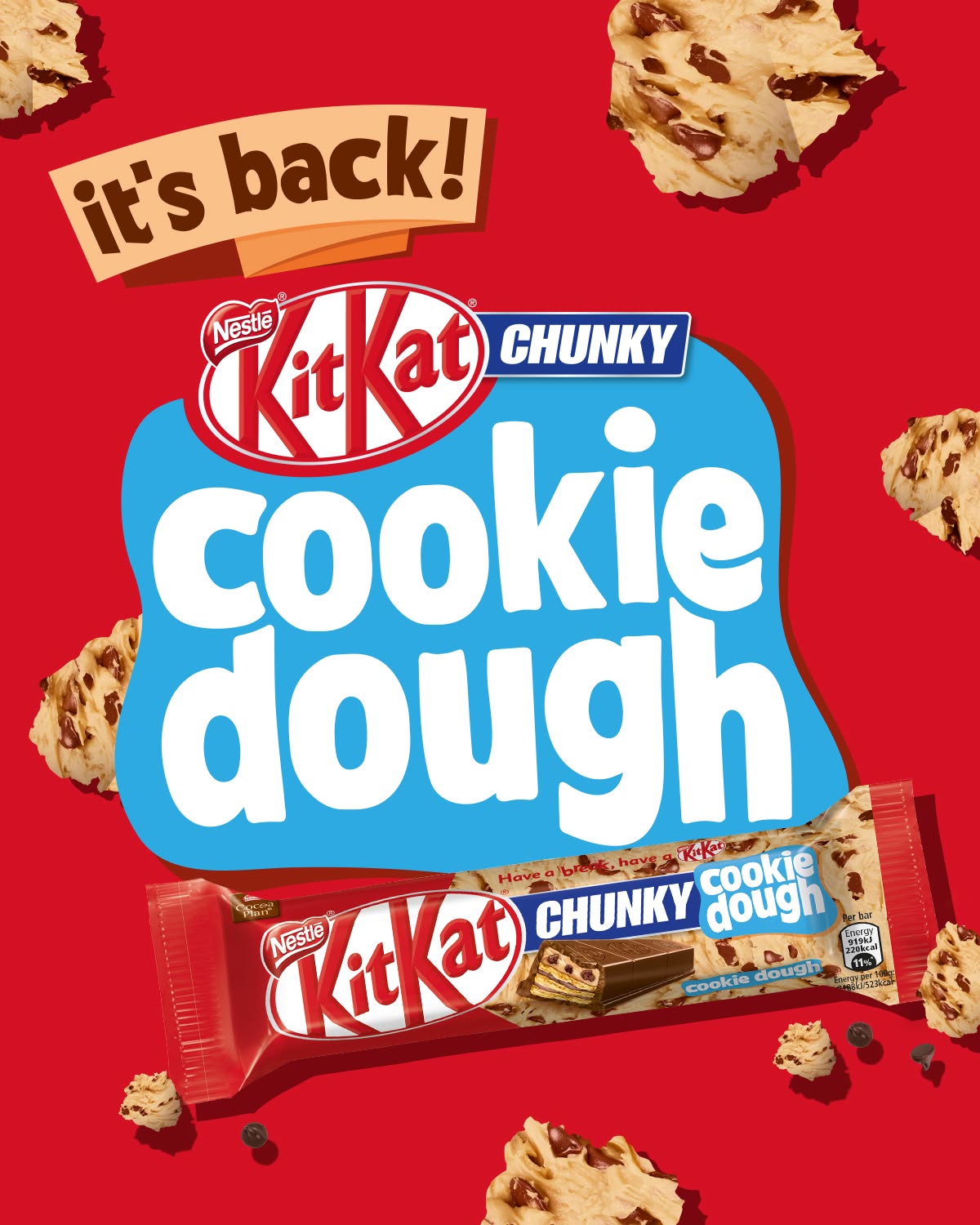 Nestle Kit Kat Cookie Dough Chocolate Sharing Bar 99g