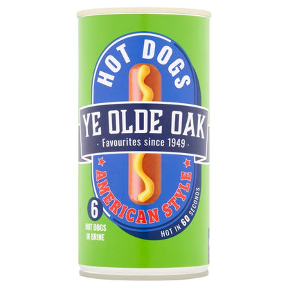 Ye Olde Oak 6 American Style Hot Dogs in Brine 560g ยี โอล โอ๊ค 6 ฮอทด็อก สไตล์อเมริกันในน้ำเกลือ 560 กรัม