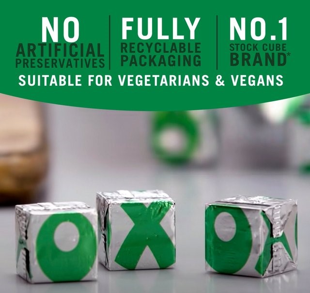 Oxo 12 Vegetable Stock Cubes 71g ซุปก้อนรสผัก 12 ก้อน