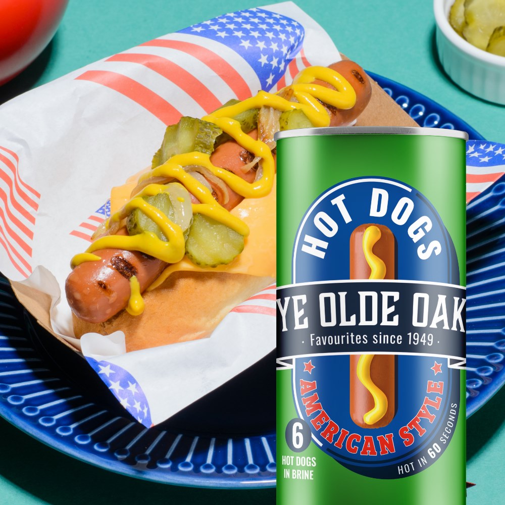 Ye Olde Oak American Style Hot Dogs 400g Ye Olde Oak อเมริกันสไตล์ฮอทด็อก 400ก