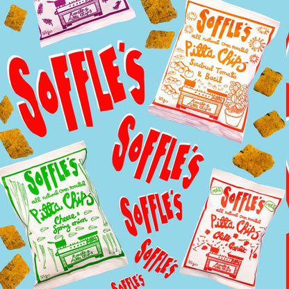 Soffles Chilli & Garlic Mild Pitta Chips Share Bag 165g ซอฟเฟลส์ พริกและกระเทียม รสเผ็ดน้อย พิตต้าชิปส์ แบ่งถุง 165 กรัม