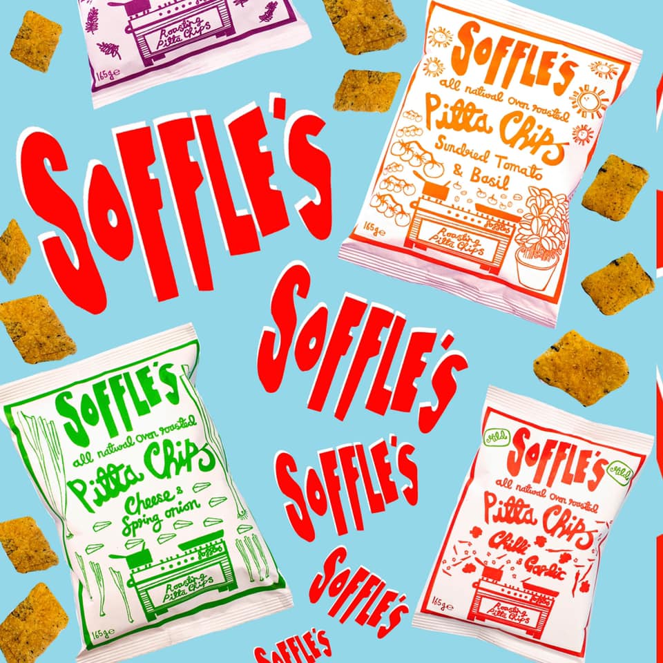 Soffles Pitta Chips Black Pepper Sea Sall & Olive Oil Pitta Chips 165g ซอฟเฟล่ พิตต้าชิปส์ พริกไทยดำ เกลือทะเล และน้ำมันมะกอก พิตต้าชิปส์ แบบอบกรอบ 165 กรัม