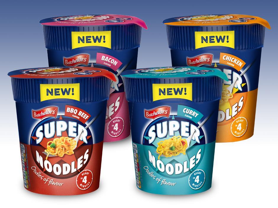 Batchelors Super Noodles Curry Flavour 75g แบทเชลเลอร์ ซุปเปอร์นู้ดเดิ้ล รสแกงกะหรี่ 75 กรัม