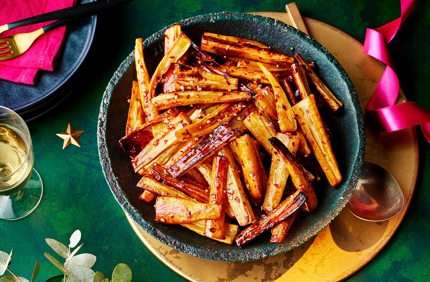 Aunt Bessie's Roast Parsnips Honey Glazed 500G อ้าน เบสซี่ ผักกาดหอมทอดกรอบเคลือบน้ำผึ้ง  500 กรัม