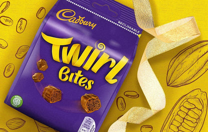 Cadbury Twirl Bites Chocolate Bag 109g แคดเบอรี ทเวร์ลไบท์ ช็อกโกแลตนม 109 กรัม