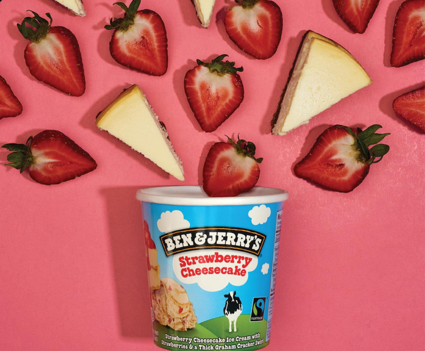 Ben & Jerry's Ice Cream Strawberry Cheesecake 100ml เบน แอนด์ เจอร์รี่ส์ ไอศกรีม รสสตรอเบอร์รี่ชีสเค้ก 100 มิลลิกรัม