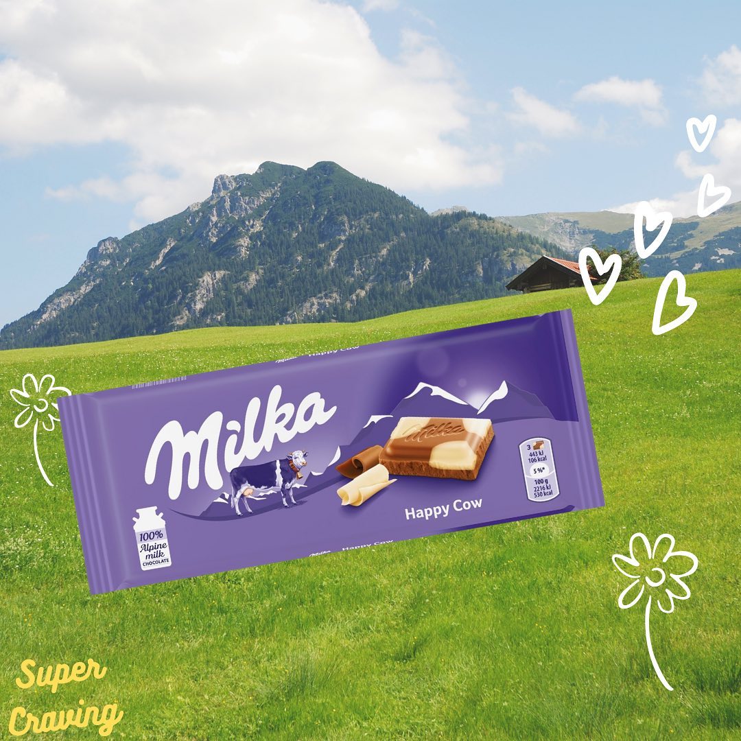 Milka Alpine Cow Spot Chocolate Bar 90g