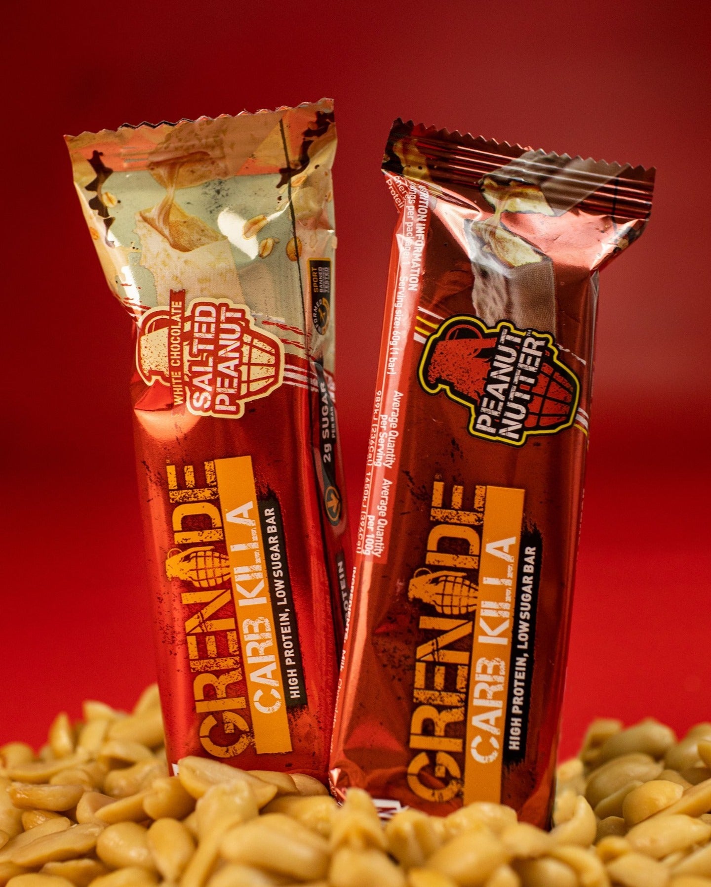 Grenade High Protein Bar Peanut Nutter 60g เกรนเนต โปรตีนบาร์ผสมเนยถั่ว น้ำตาลต่ำ 60g