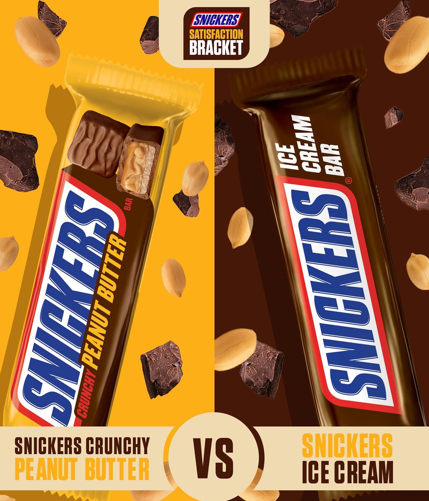 Snickers Chocolate Peanut Ice Cream Bar 4 x 53ml สนิกเกอร์ส ช็อกโกแลต พีนัท ไอศกรีม แท่ง 4 x 53 มิลลิกรัม