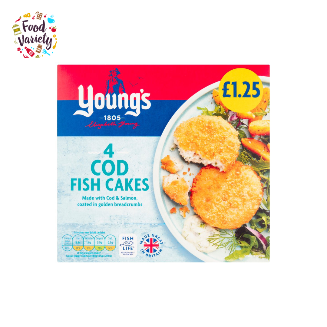 Young's 4 Cod Fish Cakes 200g ยังส์ 4 ชิ้น ปลาค็อด 200 กรัม