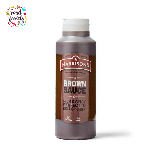 Harrisons Brown Sauce Rich & Spicy Perfect To Dollop & Dip 1 Litre แฮร์ริสัน ซอสสีน้ำตาล รสเข้มข้นและเผ็ด เหมาะสำหรับราดและจิ้ม แบบขวดบีบ 1 ลิตร