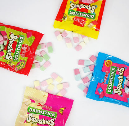 Swizzels Drumstick Squashies Rhubarb & Custard Flavour 140g สวิซเซิล หมากฝรั่ง รสรูบาร์บ และ คัสตาร์ด 140 กรัม