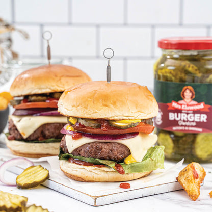 Mrs Elswood Burger Gherkins 670g มิสซิส เอลส์วู้ด แตงกวาสไลส์ดองในน้ำส้มสายชูผสมเมล็ดมัสตาร์ด 670 กรัม