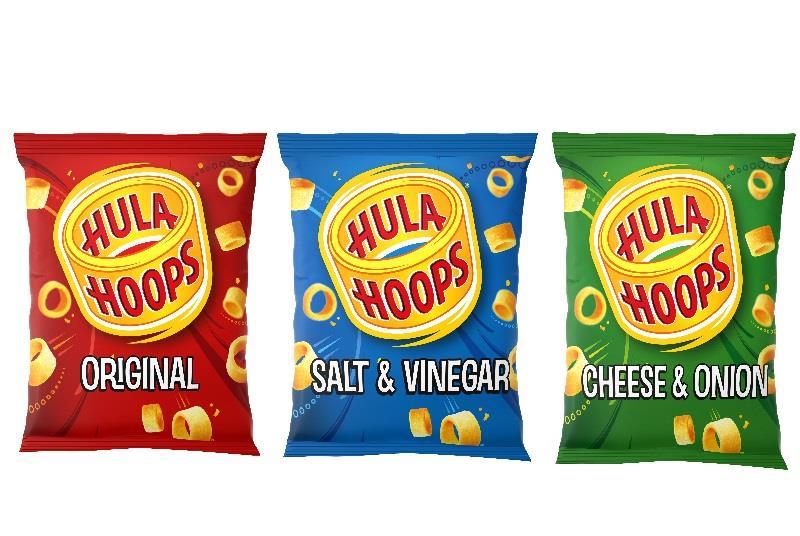 Hula Hoops Salt & Vinegar Crisps 34g ฮูล่าฮูปส์ มันฝรั่งกรอบ รสเกลือ & น้ำส้มสายชู 34กรัม