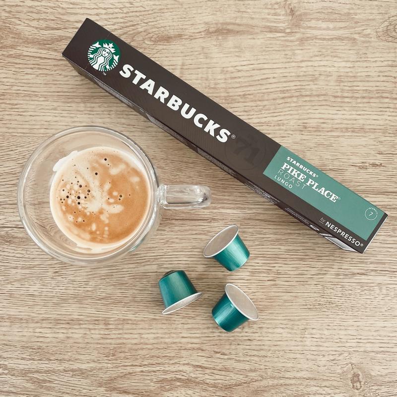 Starbucks Nespresso Pike Place Roast Lungo Coffee 10 Pods 53g