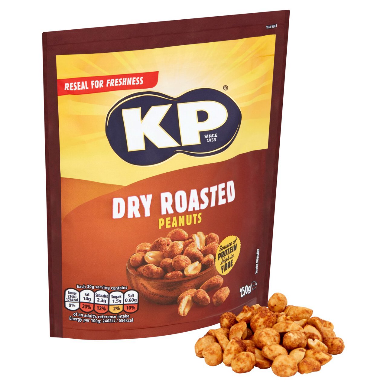 KP Dry Roasted Peanuts 150g เคพีถั่วลิสงอบแห้ง 150ก