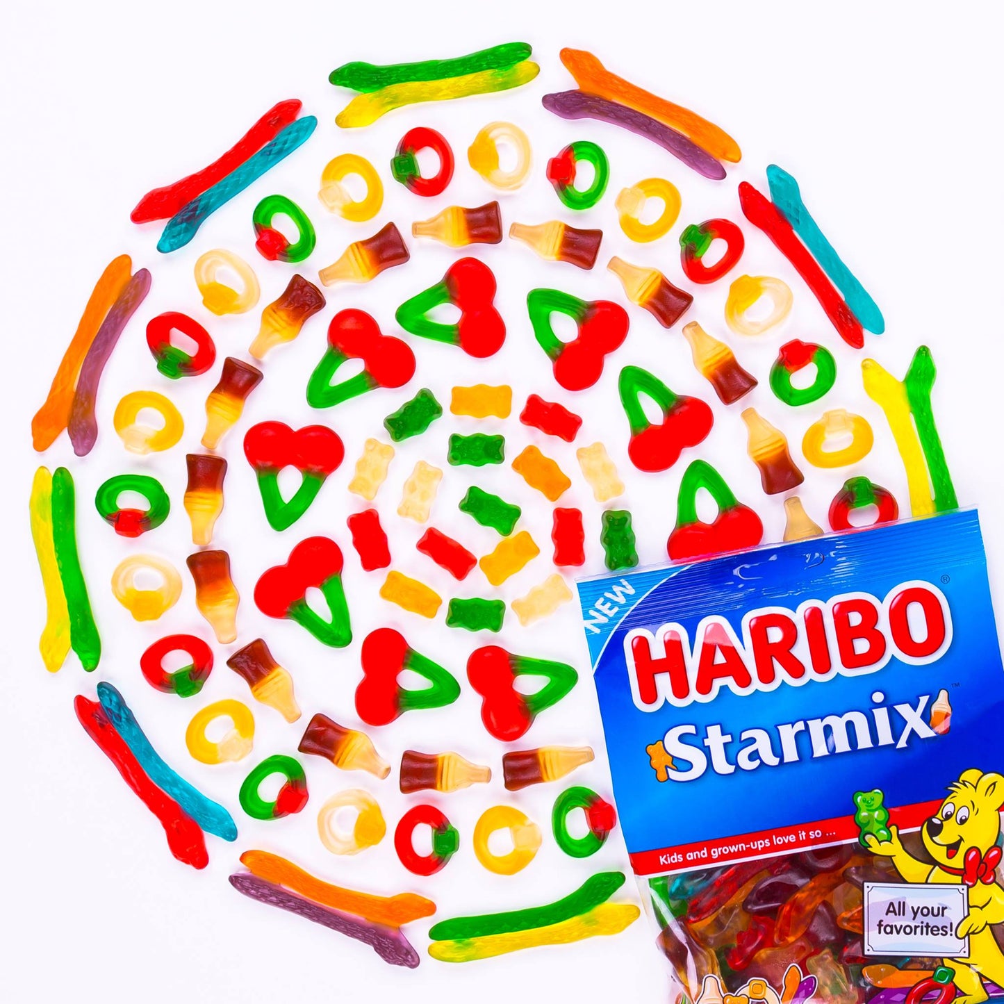 Haribo Starmix Fruit Flavour Gum 160g  ฮาริโบ สตาร์มิกซ์ หมากฝรั่งรสผลไม้ 160 กรัม