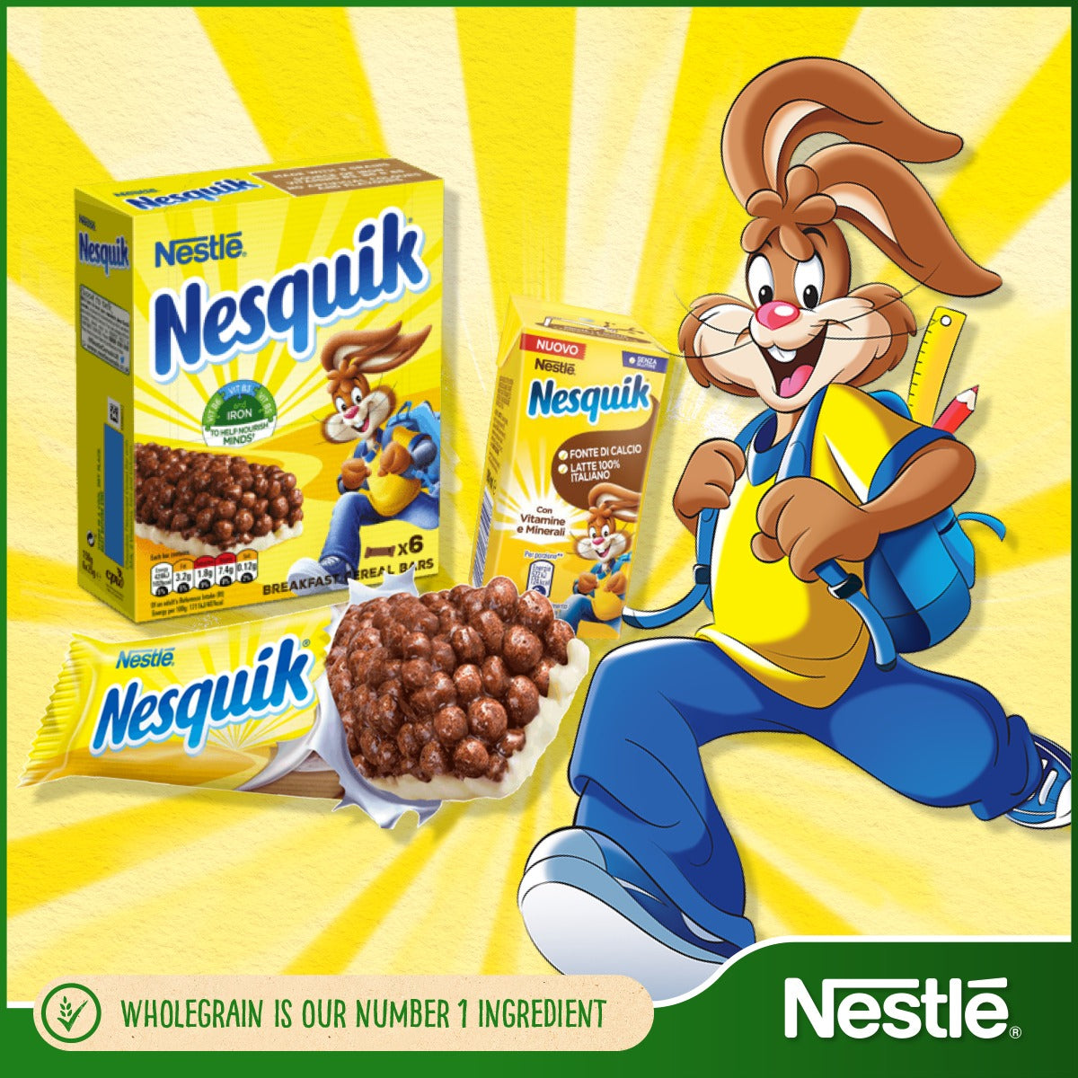 [Bestbefore-30-Apr-2025] Nestle Nesquik Cereal Bars (6 x 25g) 150g เนสท์เล่ เนสควิก ซีเรียลชนิดแท่ง (6 x 25 กรัม) 150 กรัม