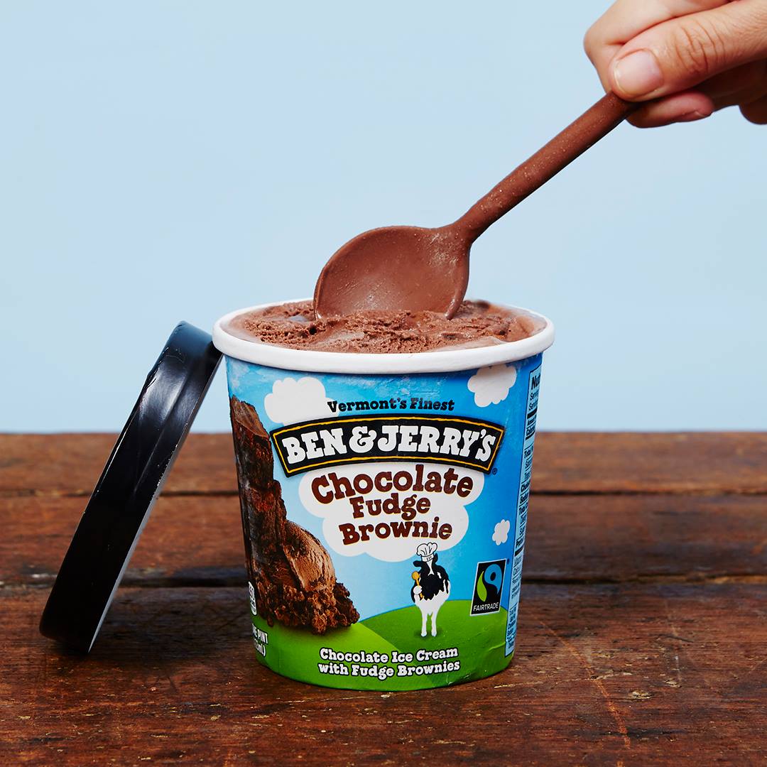 Ben & Jerry's Chocolate Fudge Brownie Ice Cream 100ml เบน แอนด์ เจอร์รี่ส์ ไอศกรีม ช็อกโกแลตฟัดจ์ บราวนี่ 100 มิลลิกรัม