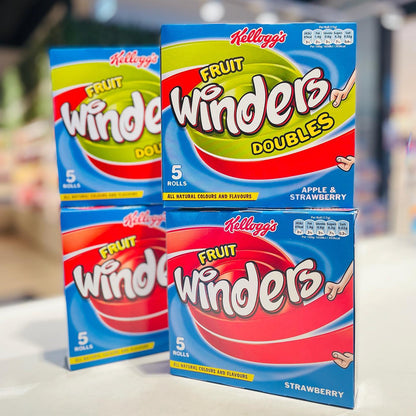 Kellogg's Fruit Winders Doubles Strawberry & Blackcurrant Rolls [5 x 17g] 85g เคลล็อกส์ เยลลี่  รสแบล็คเคอร์แรนท์ และ สตรอเบอร์รี่ แพร์สแน็คโรล [5 x 17 กรัม] 85 กรัม