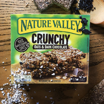 Nature Valley Crunchy Oats & Dark Chocolate [5 x 42g] 210g เนเจอร์ วัลเล่ย์ ข้าวโอ๊ต กรุบกรอบ และ ดาร์กช็อกโกแลต [5 x 42g] 210g