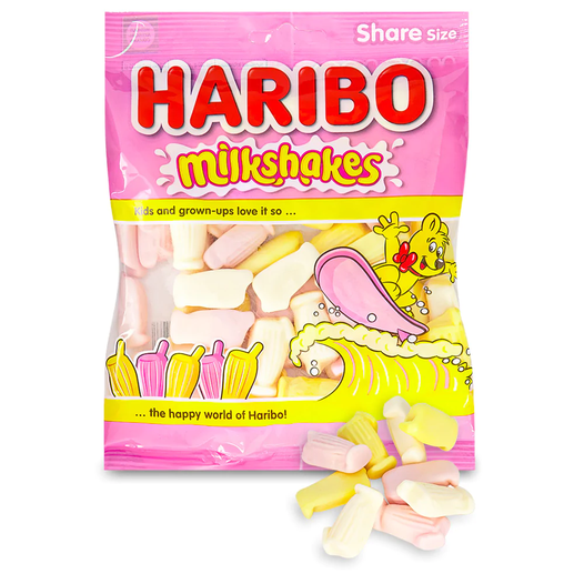 Haribo Milkshakes Foam Sweets Sharing Bag 154g