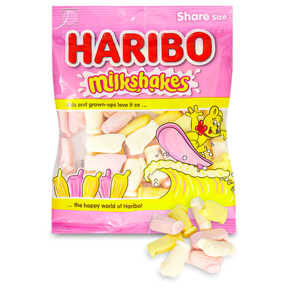 Haribo Milkshakes Foam Sweets Sharing Bag 154g