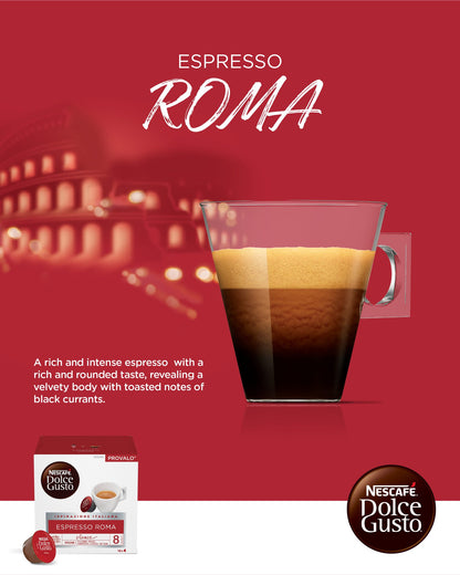 [BestBefore-30-Apr-2025] Nescafe Dolce Gusto Espresso Roma Coffee 16 Pods 99.2g