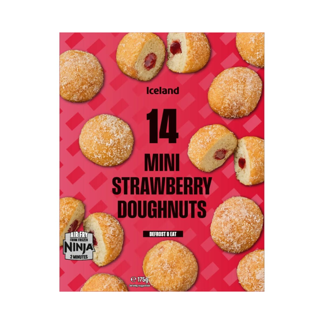 Iceland 14 Mini Strawberry Doughnuts 175g