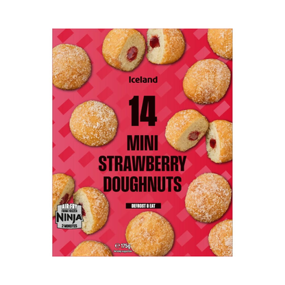 Iceland 14 Mini Strawberry Doughnuts 175g