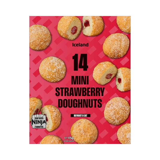 Iceland 14 Mini Strawberry Doughnuts 175g