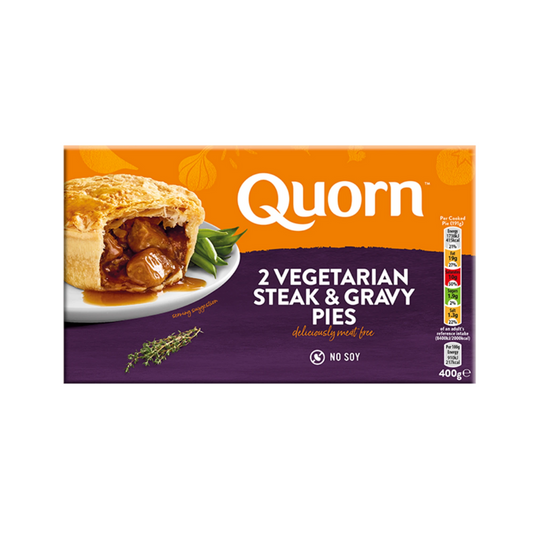 Quorn 2 Vegetarian Steak & Gravy Pies 400g ควอร์น 2 พายสเต็ก แอนด์ เกรวี่ มังสวิรัติ 400 กรัม