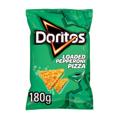 [BestBefore-12-Oct-2024] Doritos Loaded Pepperoni Pizza Sharing Tortilla Chips 180g โดริโทสโหลดเปปเปอโรนี พิซซ่าแชร์ทอร์ติญ่าชิปส์คริสป์ 180 กรัม