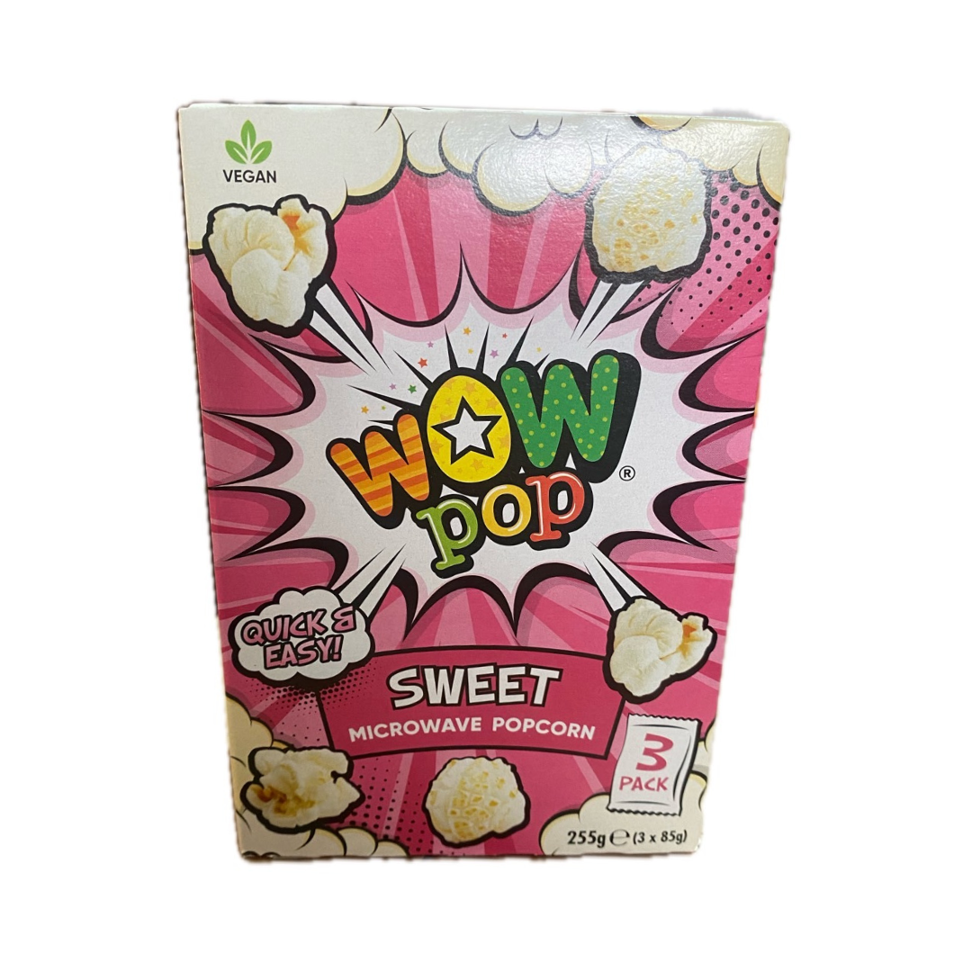 Wow Pop Sweet Flavour Microwave Popcorn [3 x 85g] 255g ว้าว ป๊อป ป๊อปคอร์น ไมโครเวฟ รสหวาน  [3 x 85 กรัม] 255 กรัม