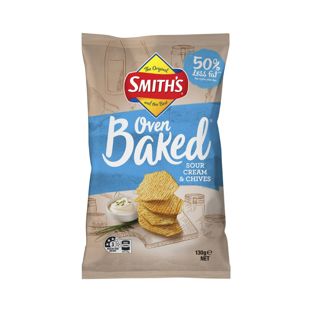 Smith's Baked Sour Cream & Chives Flavor Chips 130g