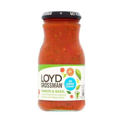 Loyd Grossman Tomato And Basil Pasta Sauce 350g ลอยด์ กรอสเเมน ซอสพาสต้ามะเขือเทศและใบโหระพา 350g