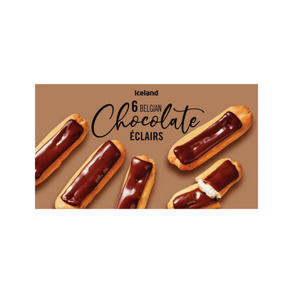 Iceland 6 Belgian Chocolate Éclairs 160g