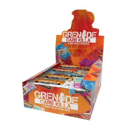 Grenade Carb Killa 12 Bar Selection Box 720g เกรนเนต ช็อกโกแลต โปรตีนบาร์ รวมรสชาติ 12 แท่ง 720กรัม