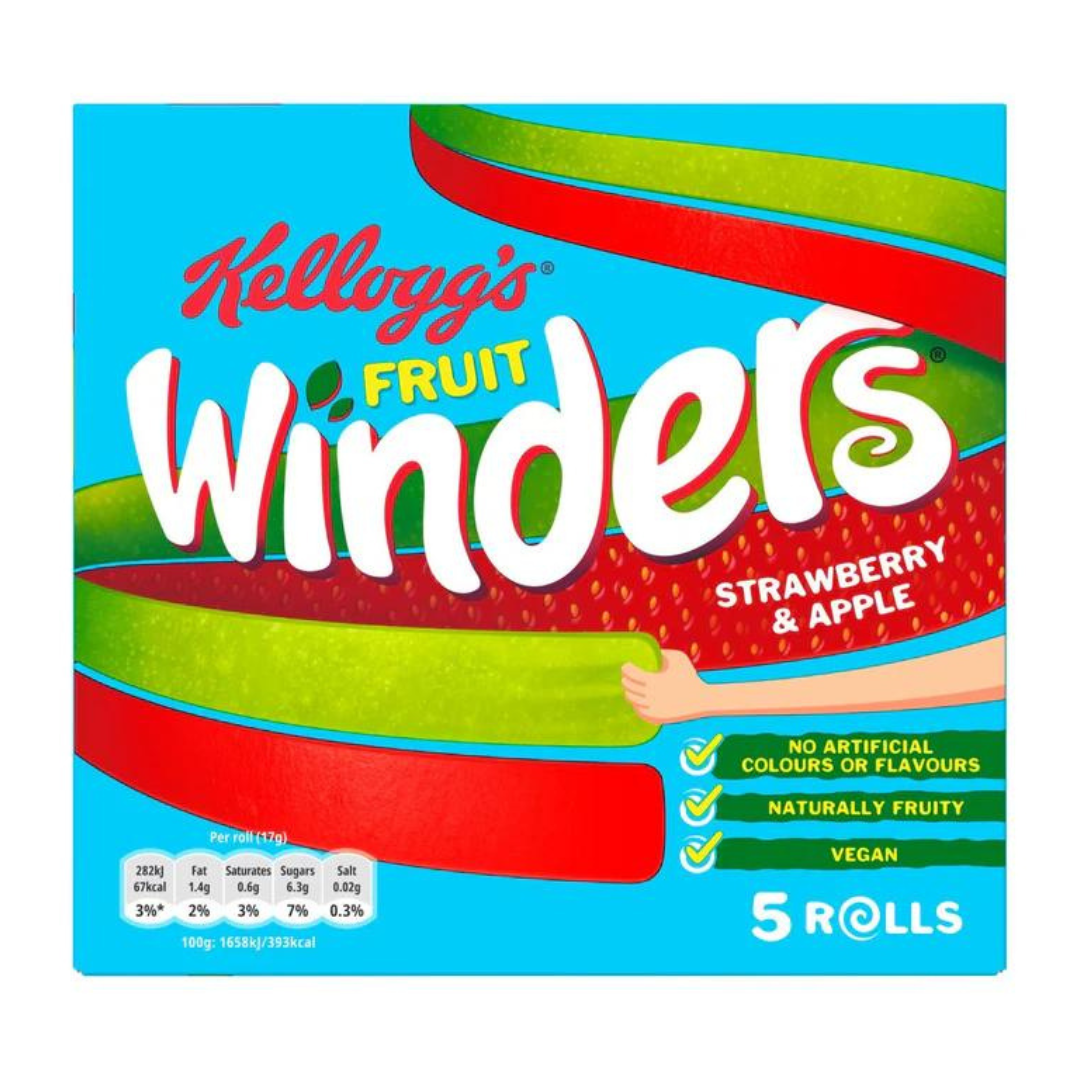 Kellogg's Fruit Winders Strawberry & Apple Rolls 5 x 17g