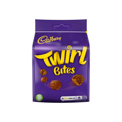 Cadbury Twirl Bites Chocolate Bag 109g แคดเบอรี ทเวร์ลไบท์ ช็อกโกแลตนม 109 กรัม