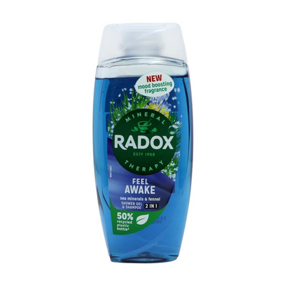 Radox Mineral Therapy Feel Awake Sea Minerals & Fennel 2 in 1 Shower Gel and Shampoo 225ml