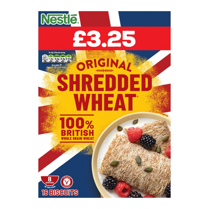 [Best Before 31-Dec-24] Nestle Shredded Wheat Original 16 Biscuits เนสท์เล่ ขนมปังกรอบข้าวสาลีฝอย รสออริจินัล 16 ชิ้น