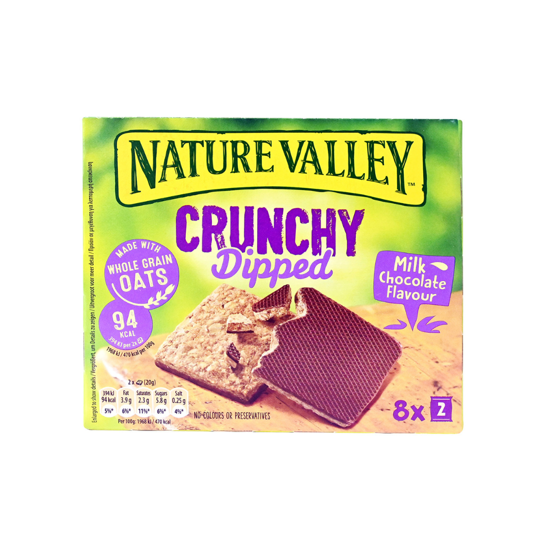 Nature Valley Crunchy Dipped Milk Chocolate Flavor Oat Biscuits 8 x 20g