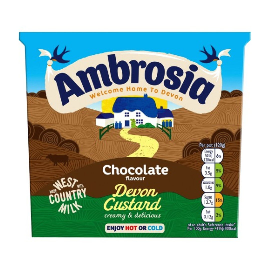 Ambrosia Chocolate Flavor Devon Custard 4x120g