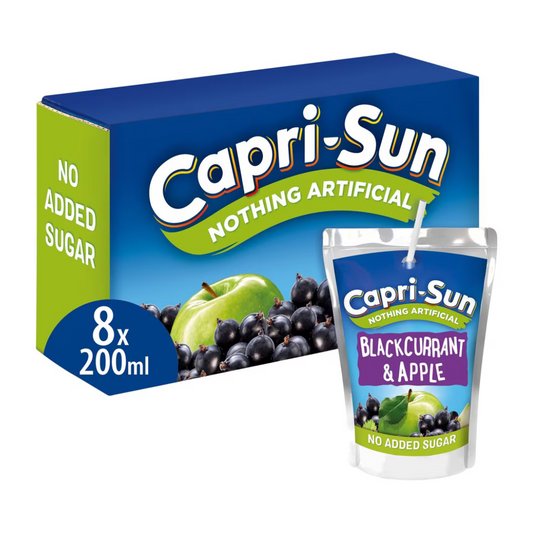 Capri-Sun 8 Pack Blackcurrant & Apple Zero Added Sugar1600ml คาปรี-ซัน แบล็กเคอแรนท์ & แอปเปิ้ล ซีโร่ 1600มล.