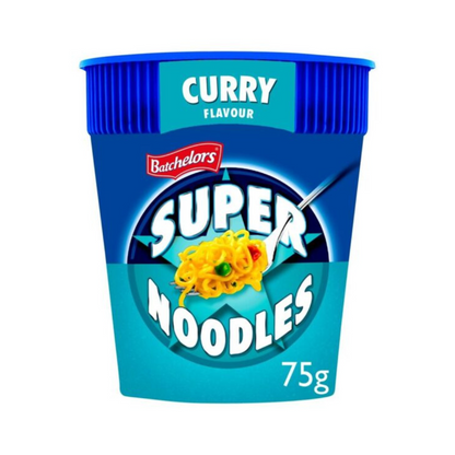 Batchelors Super Noodles Curry Flavour 75g แบทเชลเลอร์ ซุปเปอร์นู้ดเดิ้ล รสแกงกะหรี่ 75 กรัม