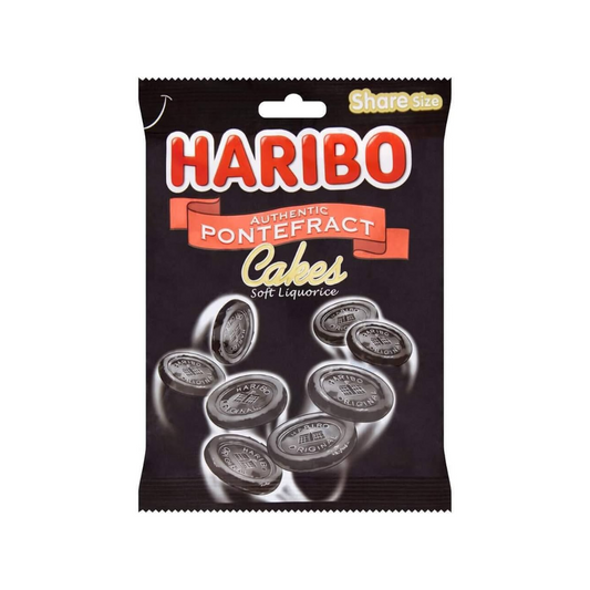 Haribo Authentic Pontefract Cakes Soft Liquorice 160g ฮาริโบ ปอนเตแฟรกต์ แท้เค้กชะเอมนุ่ม 160g