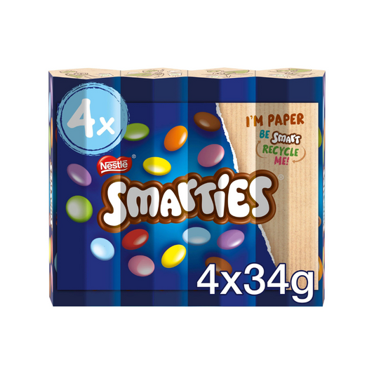 Smarties Milk Chocolate Tube Multipack 34g