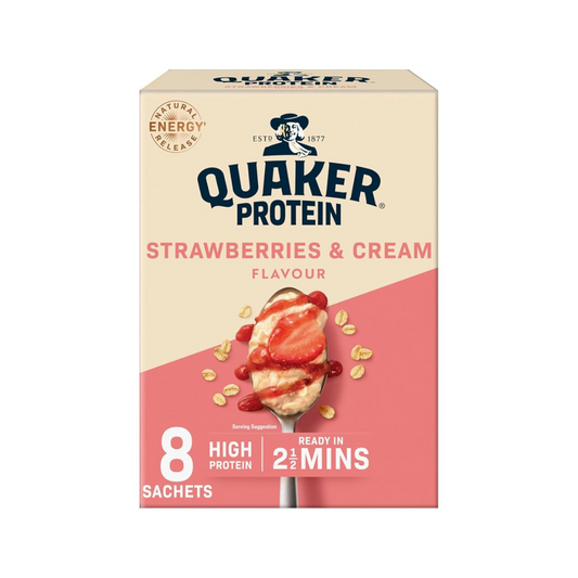 Quaker Protein Strawberries & Cream Porridge 8 Pack 336g
